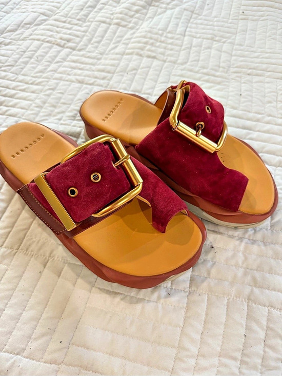 Jeffrey Campbell Shoes - 4CCCCEES Mellow Glow Platform Sandals Red & Brown EU 40